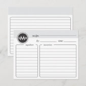 Postale Carte de recette de Fête des mariées de monogramme (Devant / Derrière)