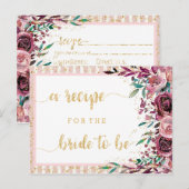 Postale Carte de recette de Fête des mariées de rayures de (Devant / Derrière)