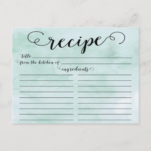 Postale Carte de recette de Fête des mariées de script d'a (Devant)