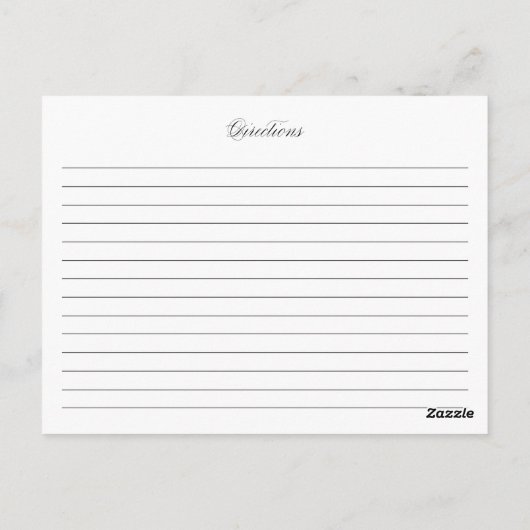 Postale Carte de recette de Fête des mariées de script élé (Dos)