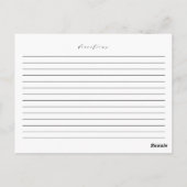 Postale Carte de recette de Fête des mariées de script min (Dos)