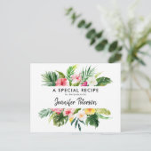 Postale Carte de recette de Fête des mariées Feuille tropi (Debout devant)