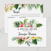 Postale Carte de recette de Fête des mariées Feuille tropi (Devant / Derrière)