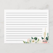 Postale Carte de recette de Fête des mariées florale (Dos)