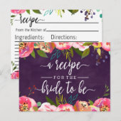 Postale Carte de recette de Fête des mariées florale chic  (Devant / Derrière)