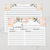 Postale Carte de recette de Fête des mariées Florale rose  (Devant / Derrière)