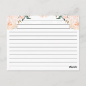 Postale Carte de recette de Fête des mariées Florale rose  (Dos)