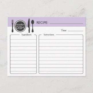 Postale Carte de recette de Fête des mariées personnalisée