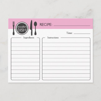 Postale Carte de recette de Fête des mariées personnalisée