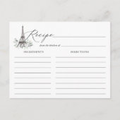 Postale Carte de recette de fête prénuptiale Paris Bloom E (Devant)