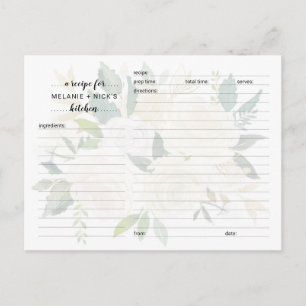 Postale Carte de recette de Fêtes des mariées florales bla