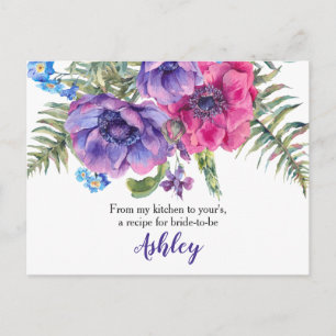 Postale Carte de recette de Fêtes des mariées florales de