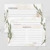 Postale Carte de recette de fleurs vertes Gold Sage (Devant / Derrière)