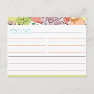 Postale Carte de recette de fruits