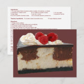 Postale Carte de recette de gâteau au fromage de framboise (Devant / Derrière)