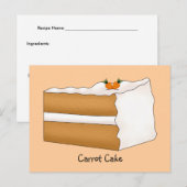 Postale Carte de recette de gâteau carotte (Devant / Derrière)