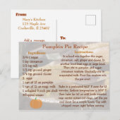 Postale Carte de recette de gâteau citrouille (Devant / Derrière)