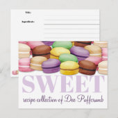 Postale Carte de recette de gâteaux de gâteau de macaron m (Devant / Derrière)