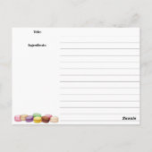 Postale Carte de recette de gâteaux de gâteau de macaron m (Dos)