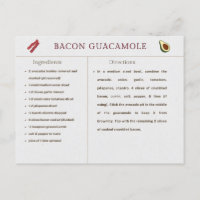Carte de recette de guacamole au bacon pour Thanks