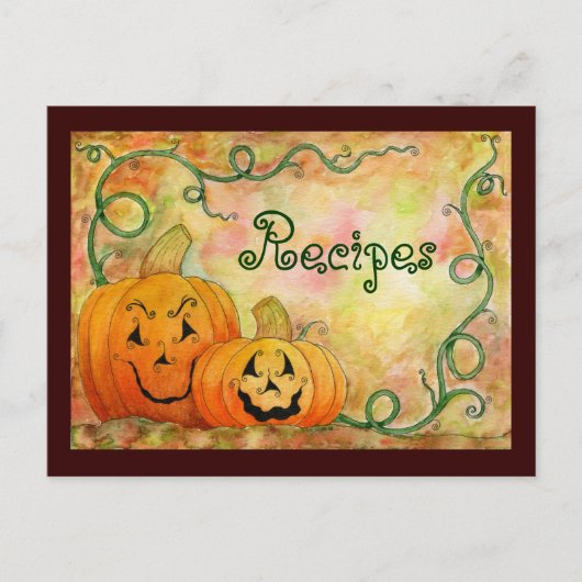 Postale Carte de recette de Jack O'Lanterns (Devant)