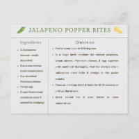 Carte de recette de Jalapeno Popper Bites pour Tha