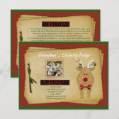 Postale CARTE DE RECETTE DE LA Divinité Fudge de grand-mèr (Devant / Derrière)