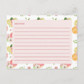 Postale Carte de recette de la douche de mariage Main Sque (Dos)