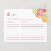 Postale Carte de recette de la douche de mariage Main Sque (Devant)