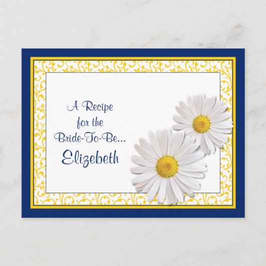 Postale Carte de recette de la Marine Shasta Daisy pour la (Devant)