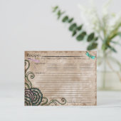 Postale Carte de recette de libellule (Debout devant)