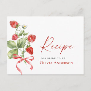 Postale Carte de recette de mariage à l'aquarelle tendance