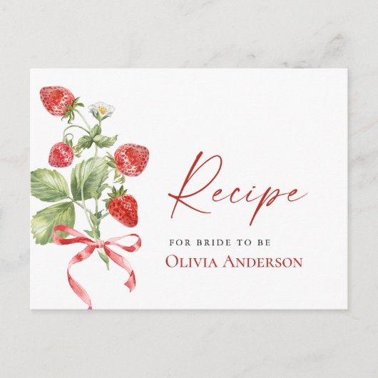 Postale Carte de recette de mariage à l'aquarelle tendance (Devant)