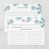 Postale Carte de recette de mariage Flocons de neige bleu  (Devant / Derrière)