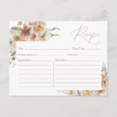 Postale Carte de recette de mariage florale Boho (Devant)