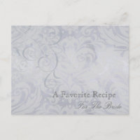 Carte de recette de mariage rococo argenté vintage