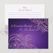Postale Carte de recette de mariage rose baroque exquise (Devant / Derrière)