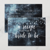 Postale Carte de recette de mariée céleste de couleur aqua (Devant / Derrière)