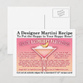 Postale Carte de recette de Martini Parfait aux Pêches et  (Devant / Derrière)