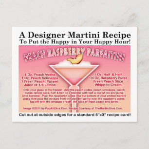 Postale Carte de recette de Martini Parfait aux Pêches et 