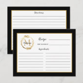 Postale Carte de recette de monogramme botanique de feuill (Devant / Derrière)