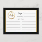 Postale Carte de recette de monogramme botanique de feuill (Devant)