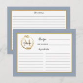 Postale Carte de recette de monogramme de feuillage doré b (Devant / Derrière)