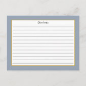Postale Carte de recette de monogramme de feuillage doré b (Dos)
