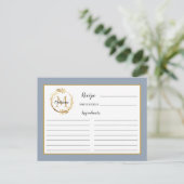 Postale Carte de recette de monogramme de feuillage doré b (Debout devant)