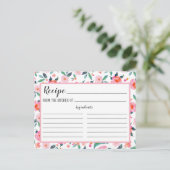Postale Carte de recette de motif floral rose (Debout devant)