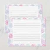 Postale Carte de recette de Noël recouverte de flocon de n (Devant / Derrière)