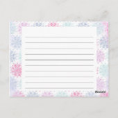 Postale Carte de recette de Noël recouverte de flocon de n (Dos)