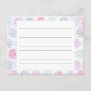 Postale Carte de recette de Noël recouverte de flocon de n