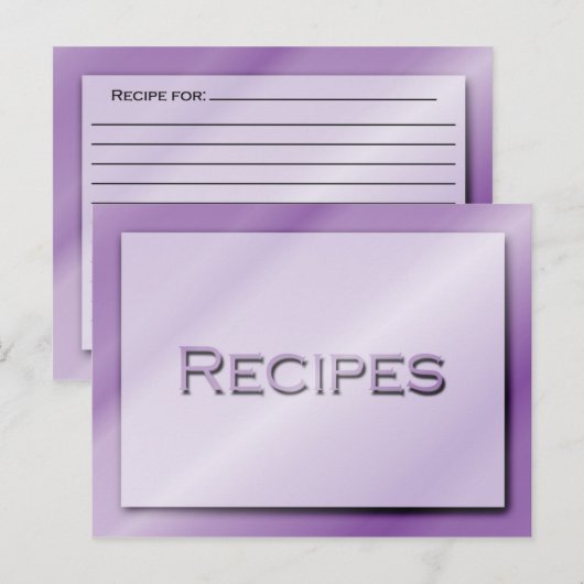 Postale Carte de recette de nuances de pourpre (Devant / Derrière)